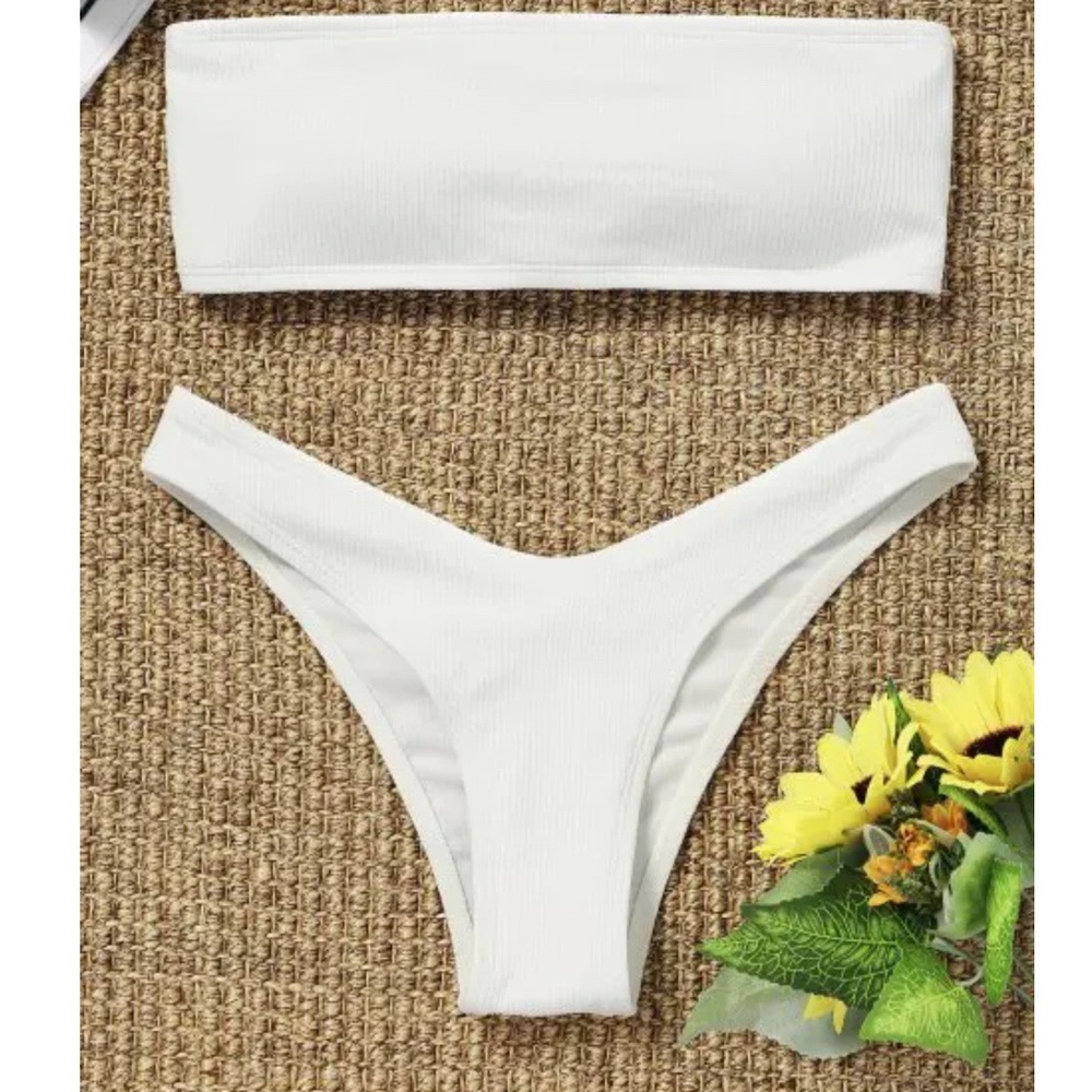 ZAFUL | SMALL | WHITE BANDEAU BIKINI